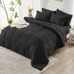 Comforter Set solid Black 2pcs 3pcs